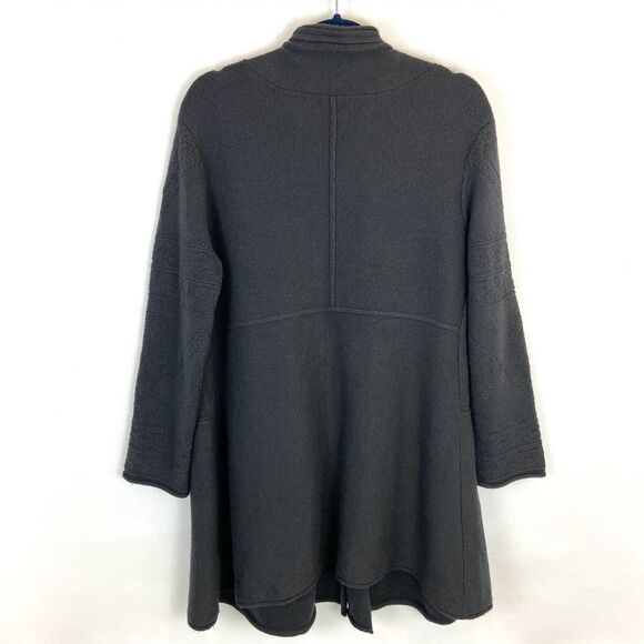 Siqin 98% Cashmere Cardigan Sweater Women’s Large Lagenlook Long Gray W/ Pockets - Picture 2 of 8
